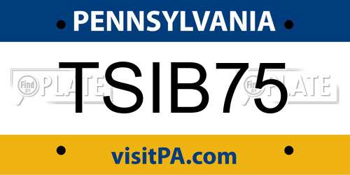 TSIB75 Pennsylvania License Plate