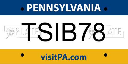 TSIB78 Pennsylvania License Plate