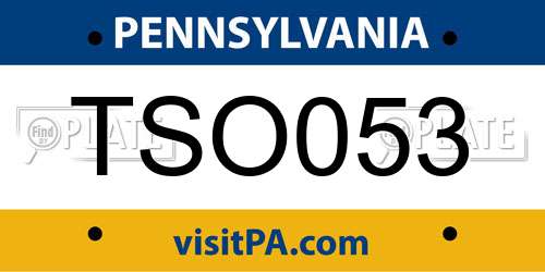TSO053 Pennsylvania License Plate
