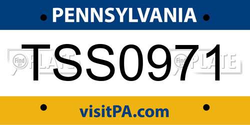TSS0971 Pennsylvania License Plate