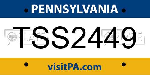 TSS2449 Pennsylvania License Plate