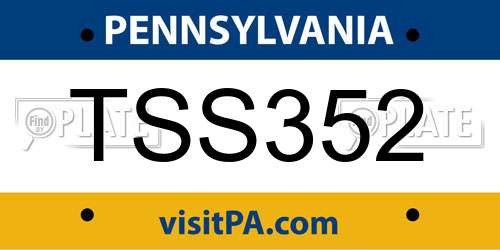 TSS352 Pennsylvania License Plate