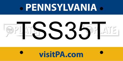TSS35T Pennsylvania License Plate