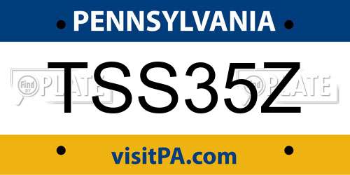 TSS35Z Pennsylvania License Plate