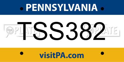 TSS382 Pennsylvania License Plate