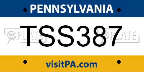 TSS387 Pennsylvania License Plate