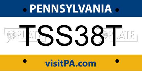 TSS38T Pennsylvania License Plate