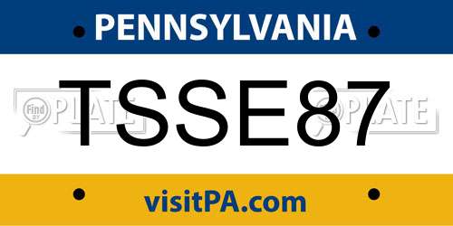 TSSE87 Pennsylvania License Plate