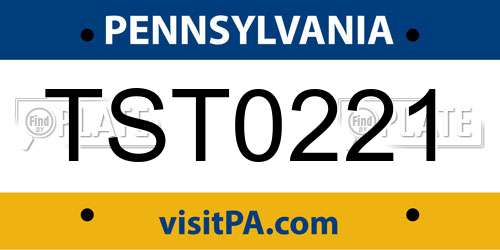 TST0221 Pennsylvania License Plate