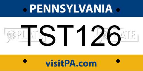 TST126 Pennsylvania License Plate