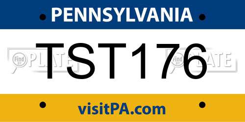 TST176 Pennsylvania License Plate
