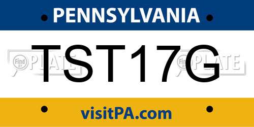 TST17G Pennsylvania License Plate