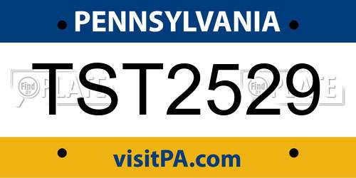 TST2529 Pennsylvania License Plate