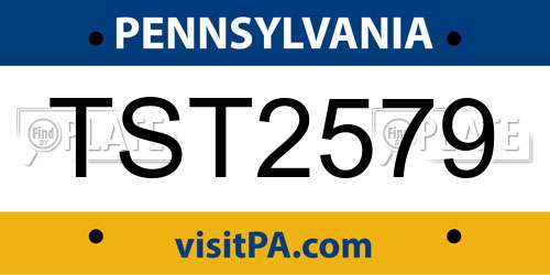 TST2579 Pennsylvania License Plate