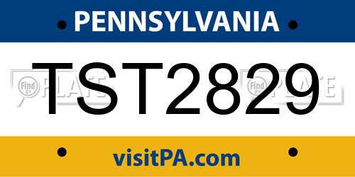 TST2829 Pennsylvania License Plate