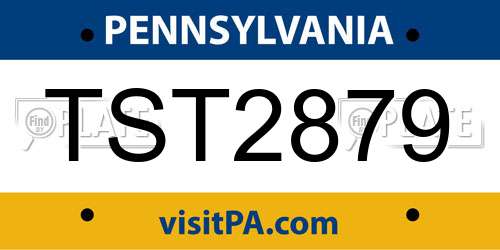 TST2879 Pennsylvania License Plate