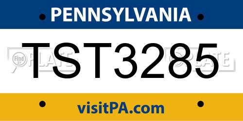 TST3285 Pennsylvania License Plate