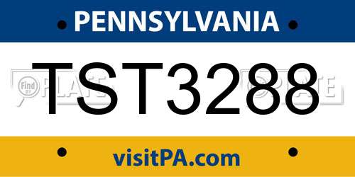 TST3288 Pennsylvania License Plate