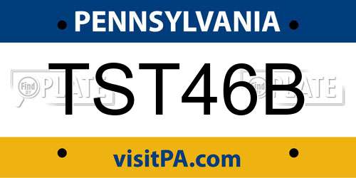 TST46B Pennsylvania License Plate