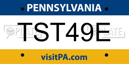 TST49E Pennsylvania License Plate