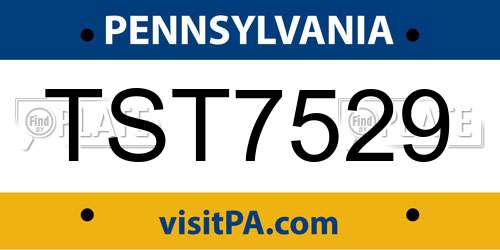 TST7529 Pennsylvania License Plate