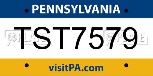 TST7579 Pennsylvania License Plate
