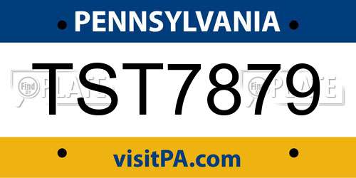 TST7879 Pennsylvania License Plate