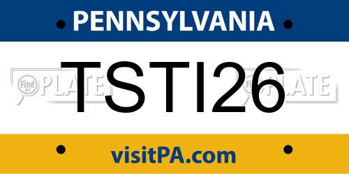 TSTI26 Pennsylvania License Plate