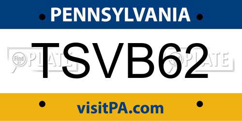TSVB62 Pennsylvania License Plate