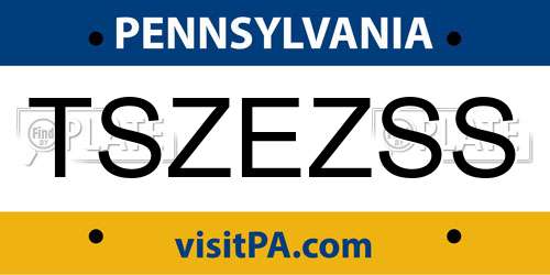 TSZEZSS Pennsylvania License Plate