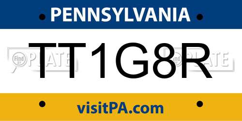 TT1G8R Pennsylvania License Plate