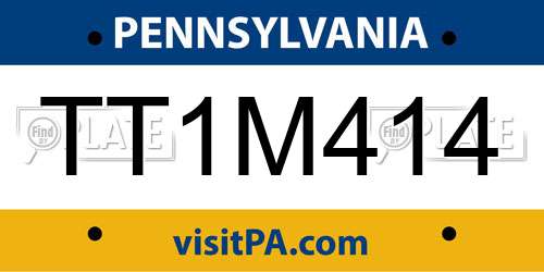 TT1M414 Pennsylvania License Plate