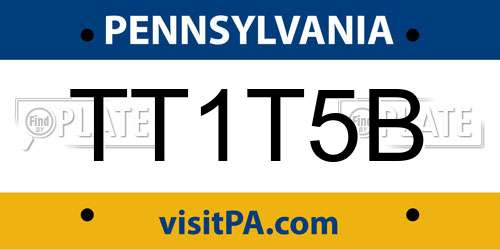 TT1T5B Pennsylvania License Plate