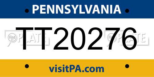 TT20276 Pennsylvania License Plate
