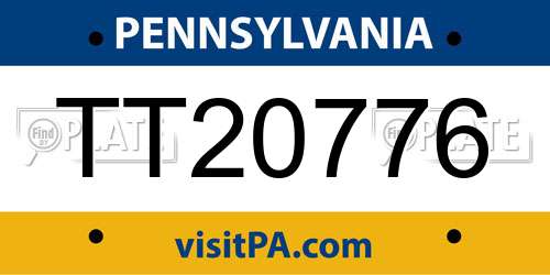 TT20776 Pennsylvania License Plate