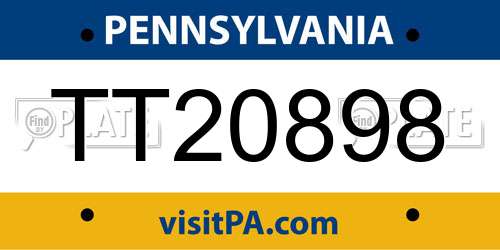 TT20898 Pennsylvania License Plate