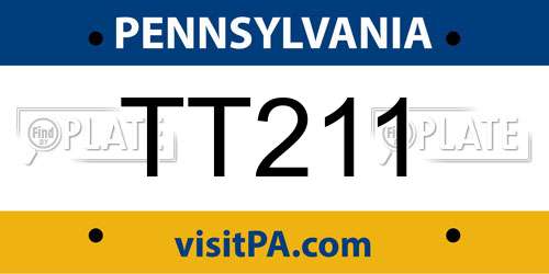 TT211 Pennsylvania License Plate
