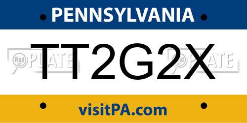 TT2G2X Pennsylvania License Plate