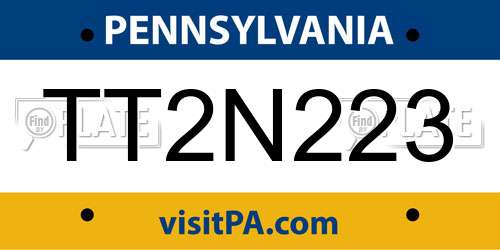 TT2N223 Pennsylvania License Plate
