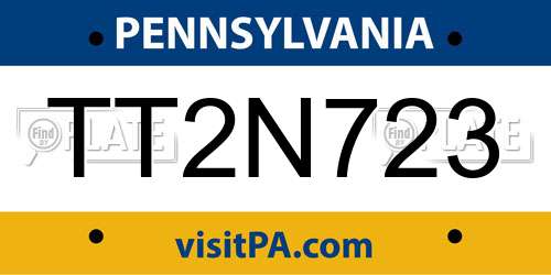 TT2N723 Pennsylvania License Plate