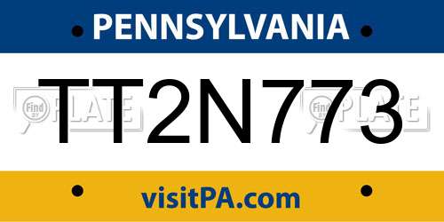 TT2N773 Pennsylvania License Plate
