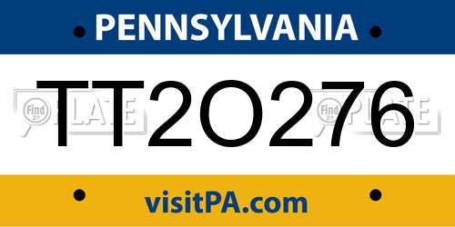 TT2O276 Pennsylvania License Plate