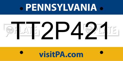 TT2P421 Pennsylvania License Plate
