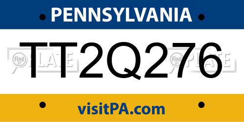 TT2Q276 Pennsylvania License Plate