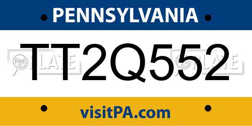 TT2Q552 Pennsylvania License Plate
