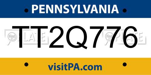 TT2Q776 Pennsylvania License Plate