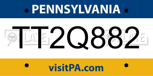 TT2Q882 Pennsylvania License Plate