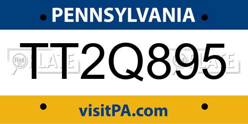 TT2Q895 Pennsylvania License Plate