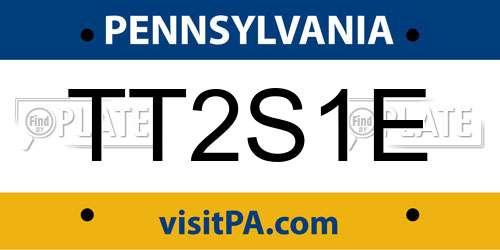 TT2S1E Pennsylvania License Plate
