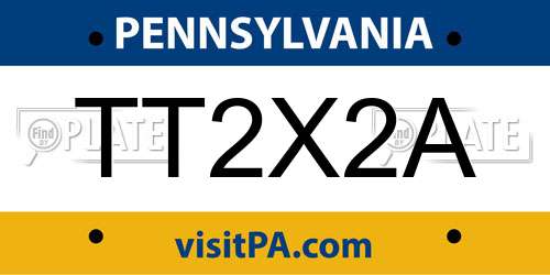 TT2X2A Pennsylvania License Plate